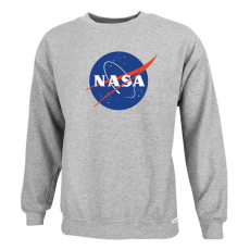 Nasa Insignia környakú pamut pulóver - melírszürke