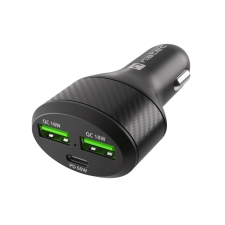 Natec Coney 2x USB-A/USB-C Autós töltő - Fekete (60W) (NUC-1981) mobiltelefon kellék