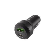 Natec Coney USB-A/USB-C Autós töltő - Fekete (30W) (NUC-1980) mobiltelefon kellék
