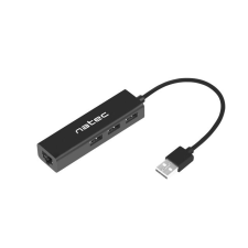 Natec Dragonfly USB 2.0 Hub 3 port  fekete (NHU-1413) (NHU-1413) laptop kellék