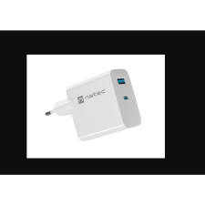 Natec Ribera USB-A / USB-C Hálózati töltő - Fehér (45W) (NUC-2142) mobiltelefon kellék