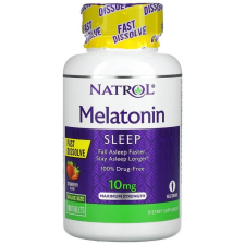 Natrol Melatonin, gyors felszívódású, eper íz, 10 mg, 100 db, Natrol vitamin és táplálékkiegészítő