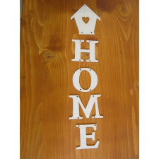 Natúr fa - Akasztós "HOME" felirat házikóval 8x34cm dekorációs kellék