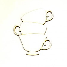  Natúr fa csészetorony, 3db-os. Mérete: 88x108 mm dekorációs kellék