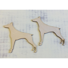 Natúr fa - Dobermann kutya 10cm 2db/csomag dekorációs kellék