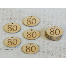  Natúr fa - Évfordulós gravírozott ovál táblák 10db/csomag dekorációs kellék