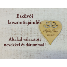  Natúr fa - Gravírozott köszönőajándék - Szív (12db-tól) dekorációs kellék