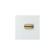  Natúr fa 'Handmade' címke, mérete: 24x11 mm dekorációs kellék