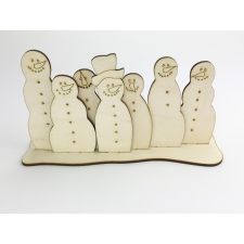  Natúr fa - Hóember csapat talpas 10x20cm dekorációs kellék