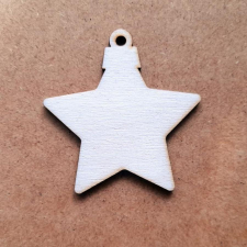  Natúr fa karácsonyfadisz, csillag. Mérete: 8 cm dekorációs kellék