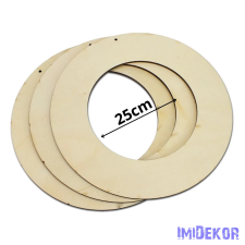  Natúr fa karika koszorú alap 25cm 3db/csomag dekorációs kellék