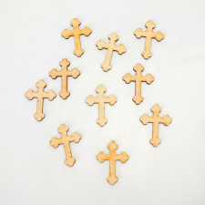 Natúr fa - Kereszt kicsi 3,7x4,5cm 10db/csomag dekorációs kellék