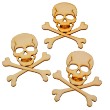  Natúr fa koponya csonttal 8cm 3db-os dekorációs kellék