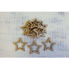  Natúr fa - Lyukas csillag 5cm 10db/csomag dekorációs kellék