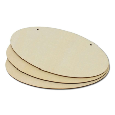  Natúr fa ovál tábla 12x24cm 3db/csomag dekorációs kellék