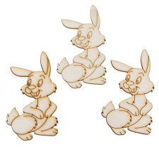  Natúr fa puszi-nyuszi 10cm 3db-os dekorációs kellék