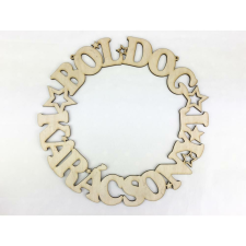 Natúr fa - "Boldog Karácsonyt" koszorú 25cm dekorációs kellék