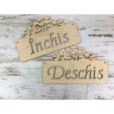 Natúr fa - "Deschis - Inchis" tábla dekorációs kellék
