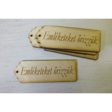 Natúr fa - " Emléketeket őrizzük" gravírozott scrapbook táblák 5db/csomag dekorációs kellék