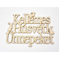  Natúr fa - &quot;Kellemes Húsvéti Ünnepeket&quot; felirat koszorúra 16x20cm dekorációs kellék