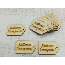 Natúr fa - "Kellemes Ünnepeket" scrapbook tábla 3x4,5cm 10db/csomag dekorációs kellék