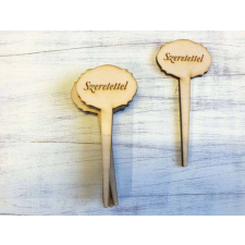  Natúr fa - "Szeretettel" beszúrós gravírozott tábla 5db/csomag dekorációs kellék