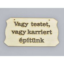 Natúr fa - "Vagy testet vagy karriert.." tábla 10,8x19,7cm dekorációs kellék