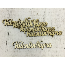 Natúr fa - " Valentin Napra" felirat 10cm 5db/csomag dekorációs kellék