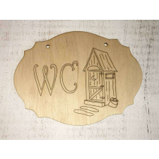 Natúr fa - "WC" rajzos tábla dekorációs kellék