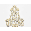  Natúr fa - "We wish you a ..." karácsonyfa koszorúra 24cm