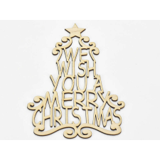  Natúr fa - &quot;We wish you a ...&quot; karácsonyfa koszorúra 24cm dekorációs kellék