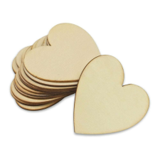  Natúr fa szív 7cm 12db/csomag dekorációs kellék