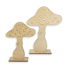  Natúr fa - Talpas gombák 2db/cs natúr dekorációs kellék