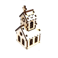  Natúr fa templom, mérete: 4,5x4,2x8,7 cm dekorációs kellék