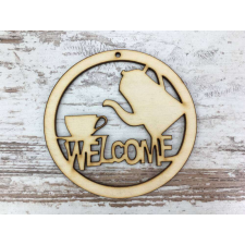 Natúr fa - Welcome coffee 10cm dekorációs kellék