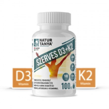 Natur Tanya ® Szerves D3+K2 100db tablett menakinon-7, 4000NE D3, E-vitaminnal vitamin és táplálékkiegészítő