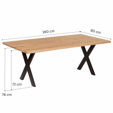  Natural edges oak Table top 160x80cm bútor