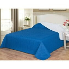 NATURTEX ágytakaró Emily microfiber fehér-kék kockás 235x250cm lakástextília