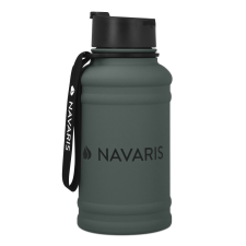 Navaris egyfalú rozsdamentes acél vizes palack, 1,3 liter, szürke, 52873,73 kulacs, kulacstartó