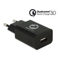 NAVILOCK hálózati USB töltő QC3.0 fekete (62968) (Navilock62968) mobiltelefon kellék