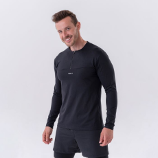 NEBBIA Men‘s T-shirt Long-Sleeve Layer Up Black