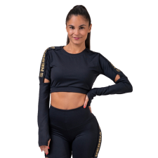 NEBBIA Női crop top Nebbia Honey Bunny 821 fekete M női edzőruha