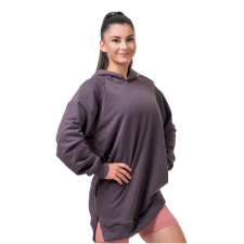 NEBBIA Női, hosszú, kapucnis melegítőfelső Nebbia Everyday Hero 580 Marron S női edzőruha