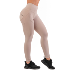 NEBBIA Női leggings magas derékkal Nebbia Lifting Effect Bubble Butt 587 Krémszínű M