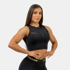 NEBBIA Women‘s Push-UpTop Intense Mesh Black/Gold