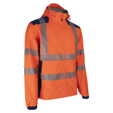 NEBULO FLUO NARANCS/SÖTÉTKÉK SOFTSHELL KABÁT_L láthatósági ruházat