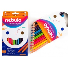 Nebulo : Színes ceruza készlet, háromszögletű, jumbo, NEBULO, 12 különböző szín - Egyéb színes ceruza
