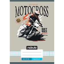 Nebulo : Tűzött motocross mintás kockás füzet 27-32 A/5 füzet