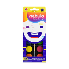 Nebuló Vízfesték Nebuló 23 mm 12 db-os klt. ecsettel kréta, festék és papír