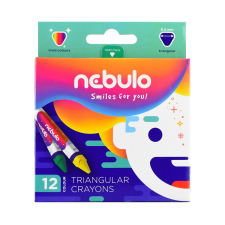 Nebulo Zsírkréta készlet, háromszög Nebulo, 12 klf. szín kréta
